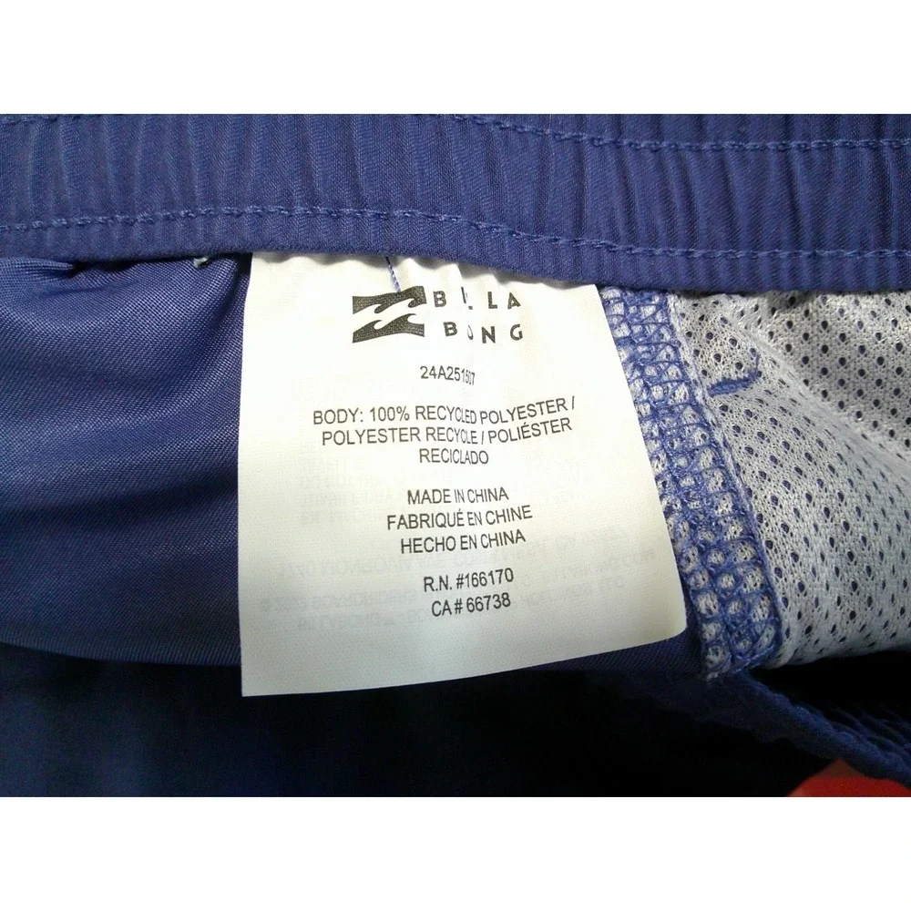 Billabong Swim Trunks Mens XL Blue All Day Layback Recycler Board Shorts NWT